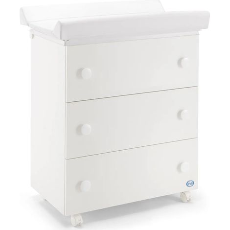 Pali Tris Wickeltisch Weiß mit Komfort-Hocker