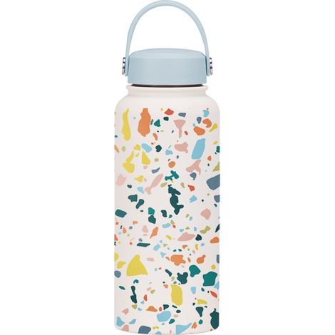 Gourde Isotherme 2025 1L Grande Capacité Large Ouverture Sport Portable pour Femme avec Impression (1/5)