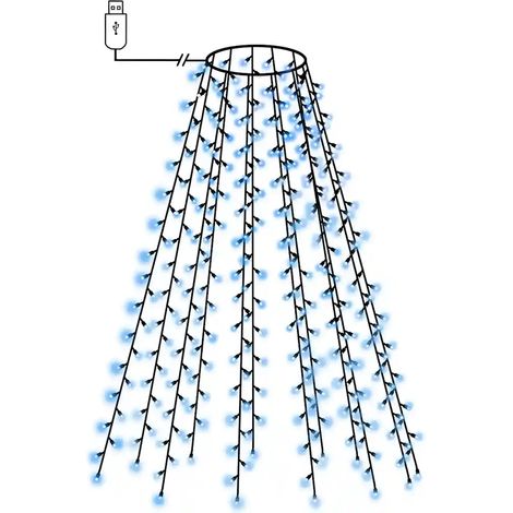 Catena luminosa per albero di Natale 210 cm 210 LED atmosfera festiva decorazione interna esterna in PVC blu 020046776