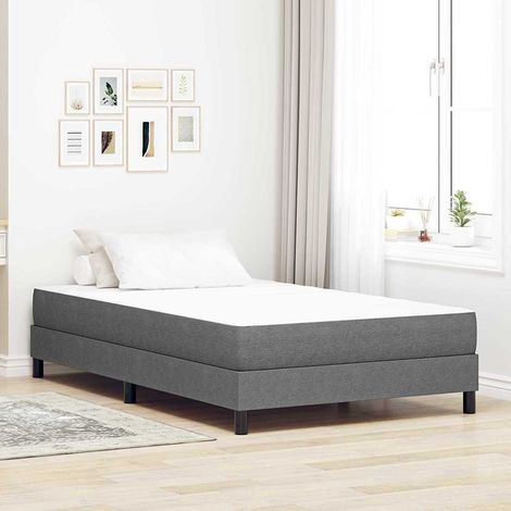 Bettmatratze mit Matratze Hellgrau 120 x 190 cm Stoff