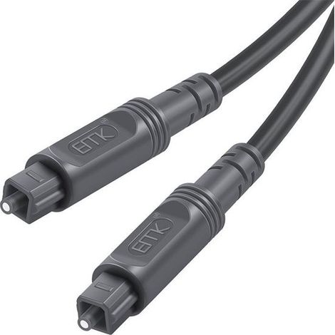 Câble optique - 8 mètres - Câble audio optique Toslink - Câble audio gris pour barre de son (1/5)