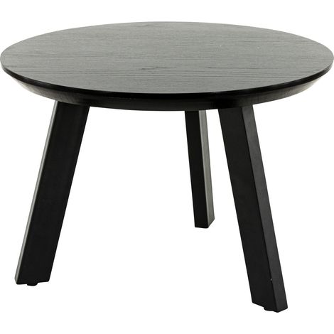 Table basse ronde métal et bois Jocelyne Noir (1/5)