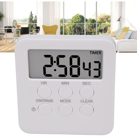 Timer da cucina digitale con 3 suoni: cronografo retrò con memoria, supporto e magnete - ABS, 74x80x17mm (1/4)