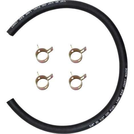 Durite Essence 6,35 mm x 38 cm avec 4 Colliers de Serrage, Compatible avec Tecumseh Briggs (1/5)