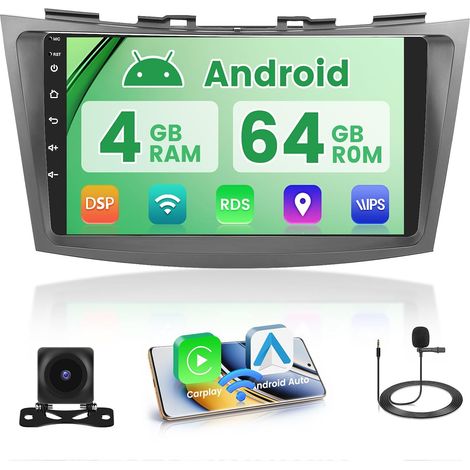 5G WiFi 4+64G Android Autoradio Wireless Carplay pour 2011-2017, 9 Pouces IPS écran Tactile pour Voiture avec Android Auto GPS Bluetooth5.0 FM/RDS Caméra de Recul (1/5)