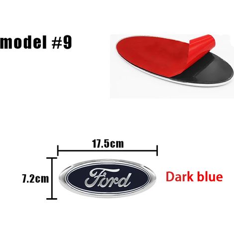 (Modèle 9 17,5 x 7,2 cm) - Convient pour : Logo de calandre avant, logo de capot, autocollant bleu, accessoires automobiles. Convient pour : Focus mk2 mk3, Fiesta F150 F250, Ranger, Mondeo mk4. (1/5)