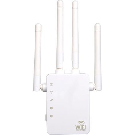 Drahtloser Wi-Fi-Signalverstärker, Dualband 1200 m, leistungsstarker 2,4-GHz- und 5-GHz-Router (weiß, 90 x 173 x 70 mm) (1/5)
