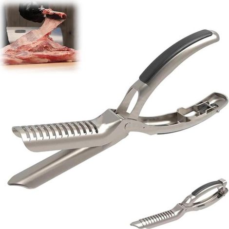 Strumento per rimuovere la membrana dalle costole, strumento per preparare le costole, taglia-costolette per barbecue, accessori per griglia, set di utensili da cucina per griglia, lavabile in lavasto (1/5)