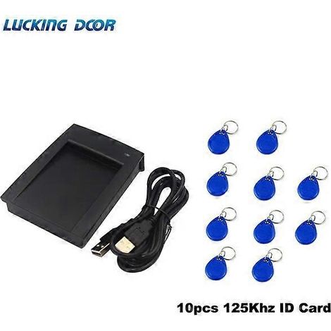 Lecteur de cartes à puce USB double fréquence 125 kHz/13,56 MHz pour le contrôle d'accès. Compatible Windows et Linux. Prend en charge 10 clés d'identification. (1/5)
