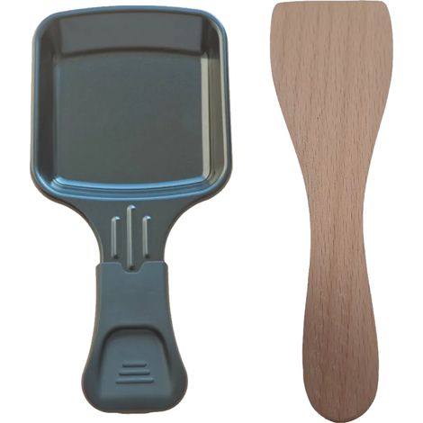 Coupelle à raclette et Pelle en bois pour Poêlon, spatule raclette