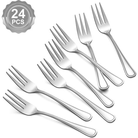 24er Set Dessertgabeln aus Edelstahl, 14,5 cm, spülmaschinenfest (1/5)