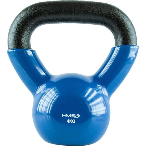 Kettlebell, Gusseisen, 4 kg, Blau