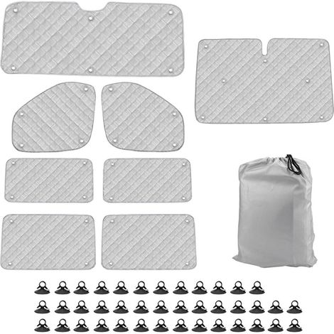 Thermomatte Fahrerhaus für Ford Transit Custom 2012-2025, 8-teilig, UV- & Sonnenschutz (1/5)