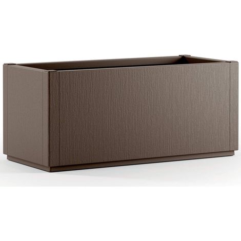 Brown plastic planter box 80x36x36 cm 80l capacity (1/3)