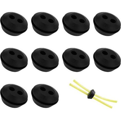 Lot de 10 Bouchon de Tuyau de Carburant Joint de Réservoir Caoutchouc 2 Trous Passe durite Passe Durite Reservoir Debroussailleuse Accessoires (1/5)