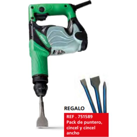 SDS-Plus Martillo picador + REGALO Pack puntero, cincel y cincel ancho  HIKOKI H25PVWSZ (1/4)