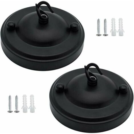 BUNTHAUS Lot de 2 crochets de plafond vintage pour lustre, rosaces de plafond en métal, crochets de suspension, support de plafond, luminaires de plafond, crochets de fixation pour lampes de plafond (