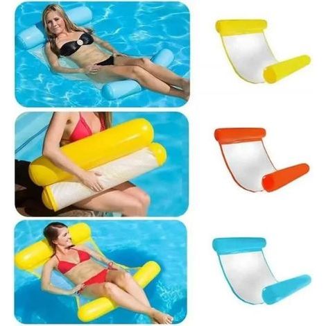 Luxuriöse, aufblasbare Hängematte für den Pool – Orange – Kompakt und leicht zu transportieren – Maße: 130 x 73 cm (1/5)