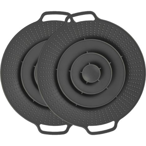 Juego de 2 tapas universales de silicona Ø 15–25 cm – Antidesbordamiento y antisalpicaduras – Sin BPA, resistentes al calor y aptas para lavavajillas