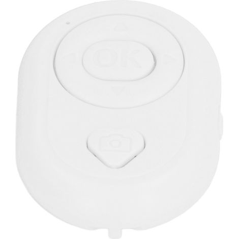 Déclencheur à distance Bluetooth 4.0 sans fil pour appareil photo, fonction tourne-pages, pour des photos et vidéos exceptionnelles, mains libres, blanc