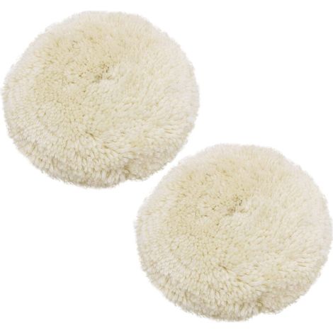 Lot de 2 tampons de polissage en laine de 115 mm avec crochet et boucle pour voiture - Kit de polissage pour perceuse et réparation de carrosserie