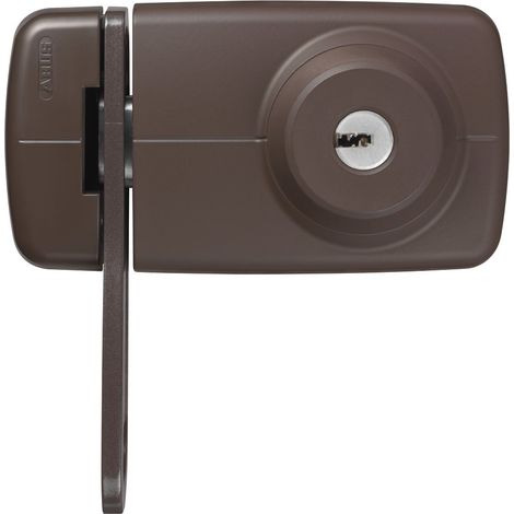 532771 7035 B Verrou de porte avec cylindre intérieur et extérieur et entrebâilleur Marron (1/4)