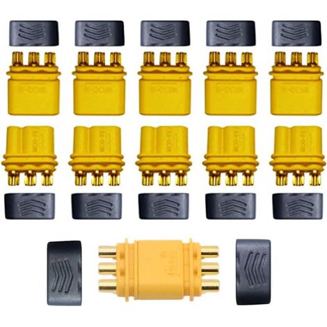 Fiche adaptateur de plaque RC, connecteur MR30, connecteurs RC pour moteur brushless multirotor ESC, anti-inversion de polarité à courant élevé, 5 paires (1/5)