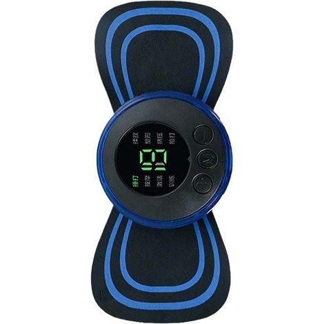 Tapis de massage électrique portable avec écran LCD pour la nuque et le corps entier. Massage complet et relaxant, soulagement de la fatigue. Coussinets en gel adhésifs et fins.-AquaForge
