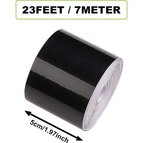 (5 cm x 7 m) Moulures noires brillantes pour la protection des bas de caisse,pare-chocs et seuils de porte de voiture (5 cm x 7 m) (1/3)