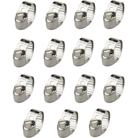 Collier de Serrage Inox, Métallique Serre Flex Serrage, Réglable, Fixation, pour Pinces de Tuyau, Jardin, Voiture, Robinet (1/4)