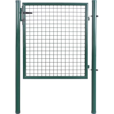 Bc-elec - HMGD-1 Gartenzaun, Gartentor 100x100cm grün, Gartentür, Zauntor , Gartentor mit Schloss, Türklinke und Schlüssel