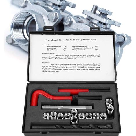 Kit de réparation de filetage 17 pièces M11 x 1,25 HSS (1/5)