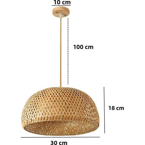 ®TONLRGY Suspension en bambou tressé à la main de style chinois pour la décoration de la maison et du restaurant, 18/19/30 cm. (1/5)