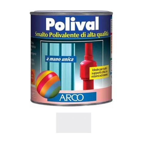 SMALTO MANO UNICA SENZA FONDO POLIVAL ARCO PER PLASTICA VETRO LAMIERA LT.0,75 Grigio Perla