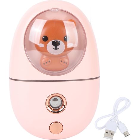 Mini-USB-wiederaufladbarer Gesichtsspray 35 ml, Rosa – Niedlicher Tier-Reise-Luftbefeuchter, 500 mAh (1/5)