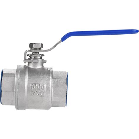 Zweiteiliger Kugelhahn mit vollem Durchgang, Innengewinde, Edelstahl 304, 3/4" NPT, 1000 WOG (1/5)