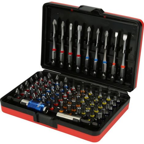 Set di utensili KS TOOLS Torsion Power bits - Avvitamento con codice colore - 71 pezzi - 918.3070