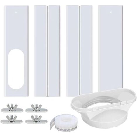 Joint de porte pour climatiseur portable avec adaptateur universel 13/15 cm, verrouillage de sécurité et joint pour climatiseur/déshumidificateur portable sur porte/fenêtre (1/4)