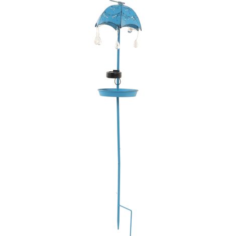 sur pied solaire LED avec mangeoire et parasol décoratif