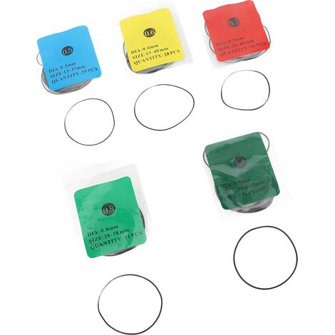 Kit de 90 joints toriques étanches pour fond de montre, joints en caoutchouc de rechange pour horlogers et réparateurs de montres. (1/5)