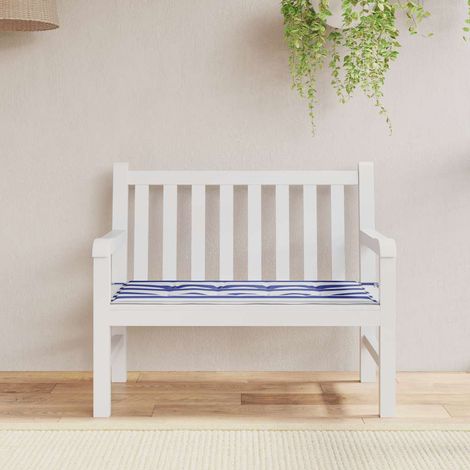 Cojín banco jardín tela Oxford a rayas azul y blanco 100x50x3cm vidaXL (1/5)