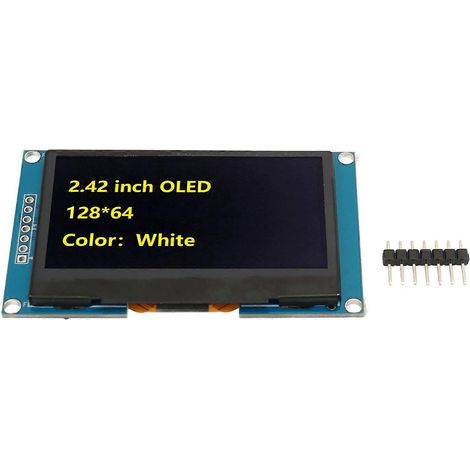 Displaymodul 2,42 Zoll mit organischer Leuchtdiode, SPI-Seriell-Schnittstelle, SSD1309-Treiber-IC für DIY-Projekte (MRA091B) (1/4)
