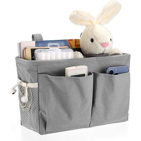 Poches Paniers de Rangement Suspendus en Toile pour Chevet de Lit - Sangles de Suspension Réglables Organisateur Caddy de Lit de Dortoir Sac de Rangement Suspendu Multi-usage pour Maison (1/4)