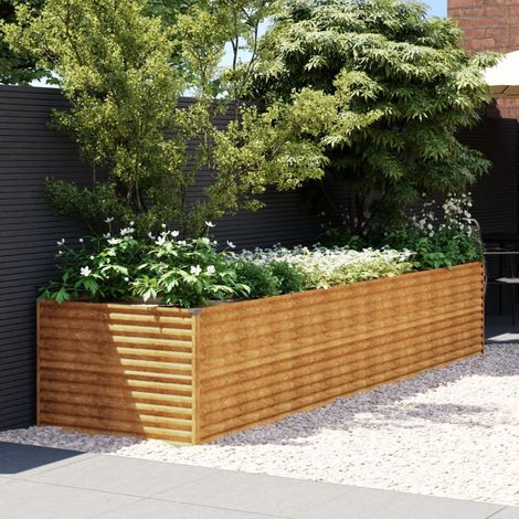 Jardinière Relief Acier Corten 386 X 100 X 69 cm. Aspect Rouille, Très tendance. Jardin, Patio, Balcon (1/5)