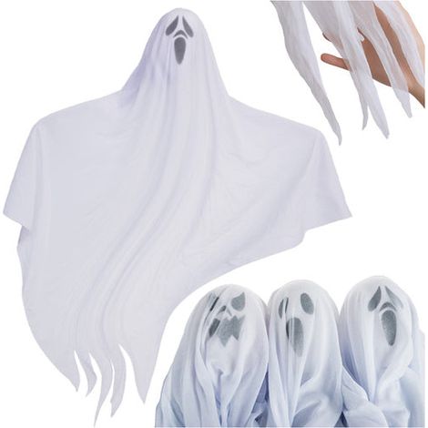 Fantômes suspendus pour Halloween, lot de 3, 75 cm