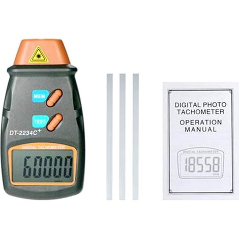 DT2234C + LCD Numérique Tachymètre Laser Numérique Testeur De Vitesse Outil De Mesure Sans Contact (1/5)