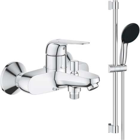 Grohe – Mitigeur de baignoire mécanique – Finition chromée – Technologie SilkMove – Inverseur automatique bain/douche – Douchette 2 jets incluse