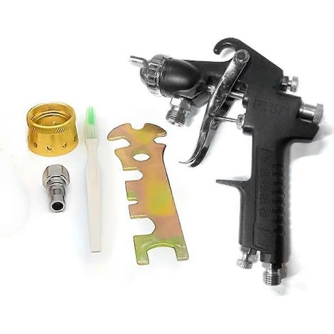 Pistolet à peinture avec pot sous pression 2L, régulateur intégré, pour enduit et pierre naturelle, buse 3,0mm pour pulvérisation précise. (1/5)