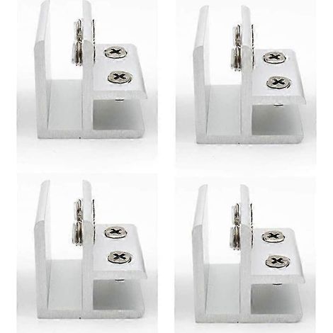 Lot de 4 pinces de fixation pour vitrage, fixation sur deux panneaux latéraux, douche, tables, panneaux, 10-12 mm, 3,8 x 4 x 4 cm (1/5)