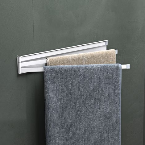 Mai & Mai Porte-Serviettes sans Perçage Autocollant Support Mural Rotatif en Acier au Carbone Étagère Magnétique pour Machine à Laver pour Salle de Bain Étagère Douche Blanc Mat 40×39×6 CM Folda-02 (1/5)